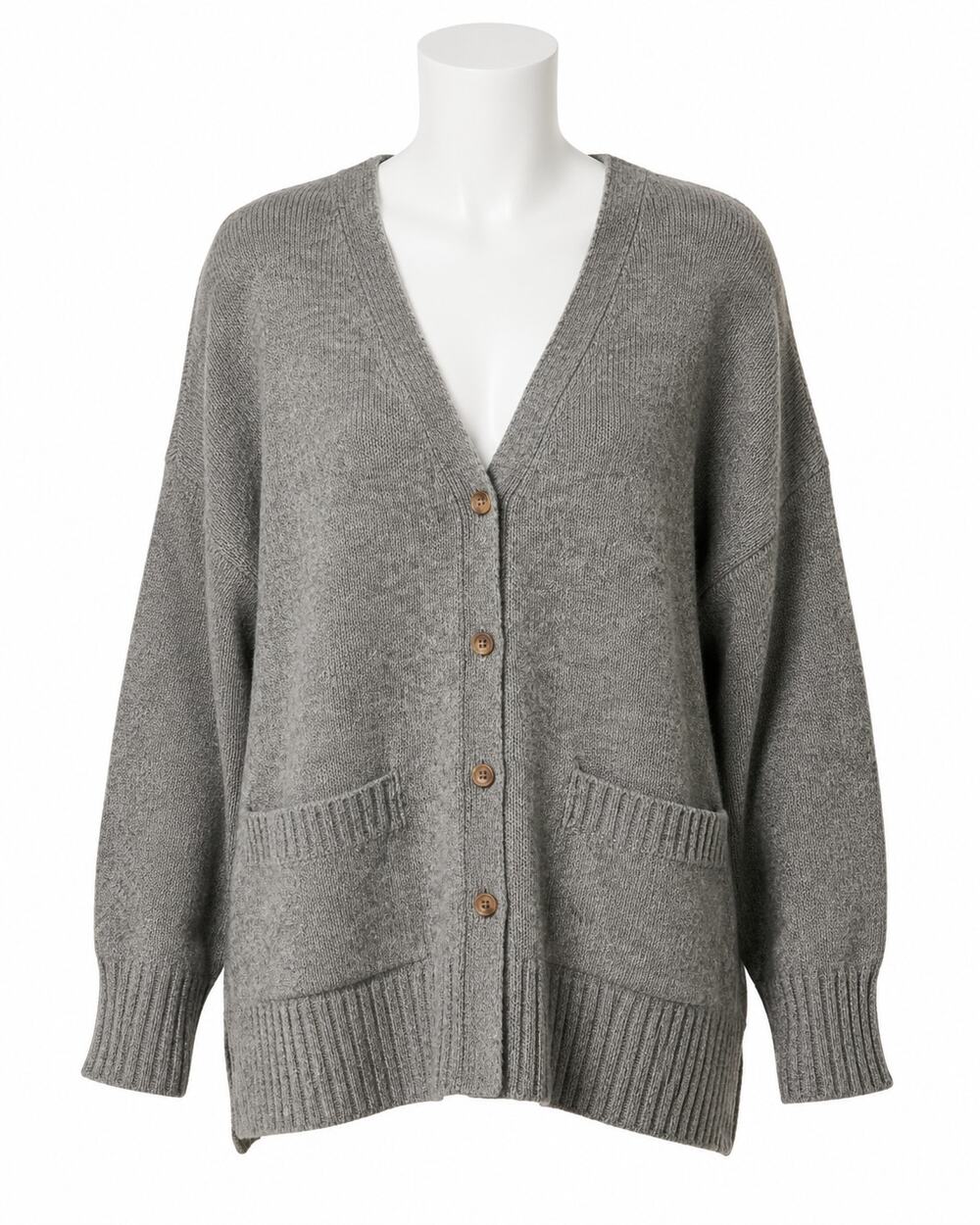 Ella Moss Gray Button Front Knit Cardigan Sweater - Size XL